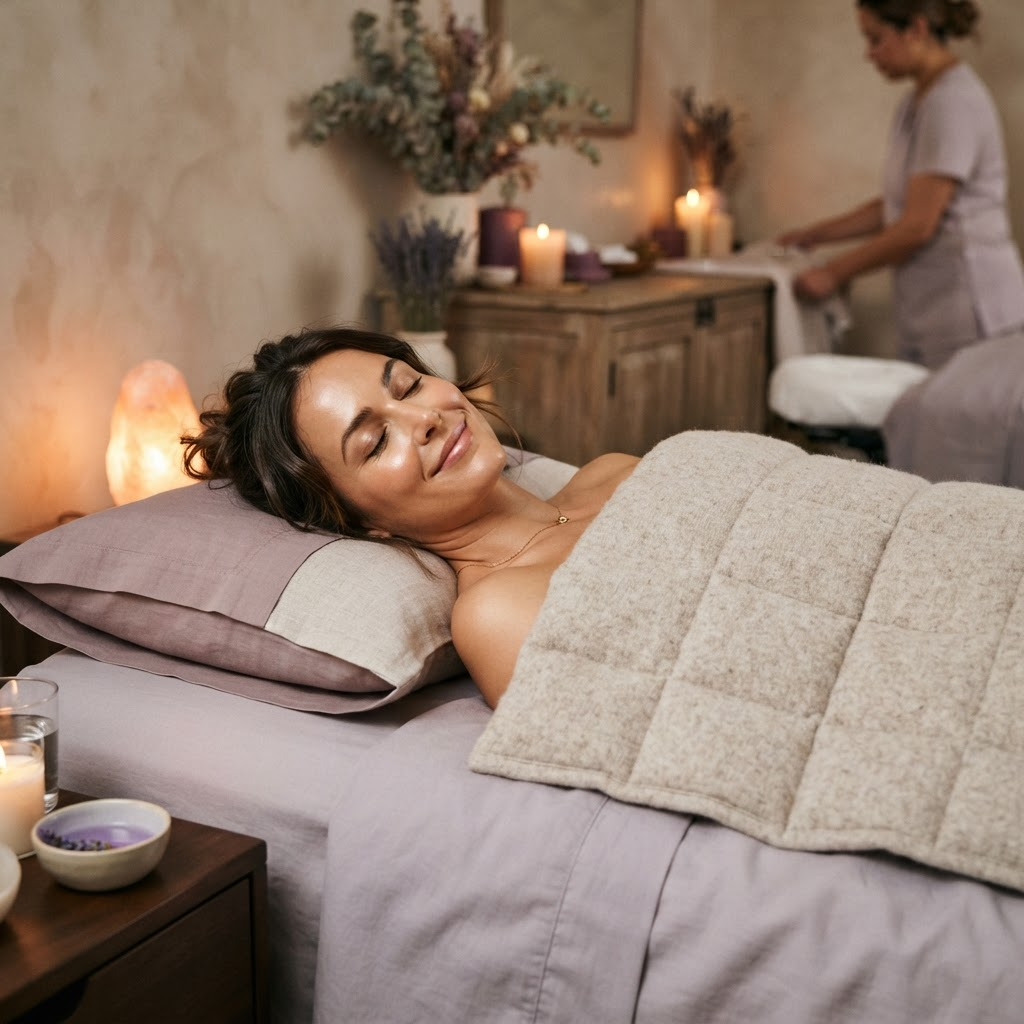 Massagem Modeladora com Manta Térmica no Toque de Luz